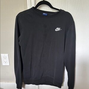 Nike Black Crewneck Sweater with Classic Swoosh